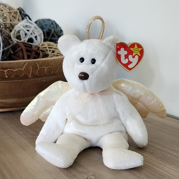 Ty Beanie Baby Halo The Angel Bear Plush with Wings 1998 Teddy Bear - Picture 1 of 14